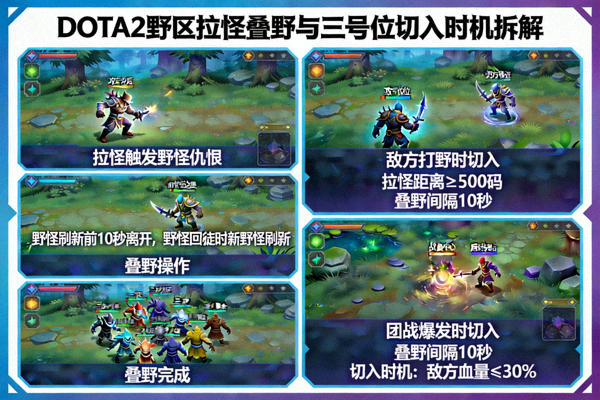 DOTA2野区拉怪叠野与三号位切入时机拆解教学图